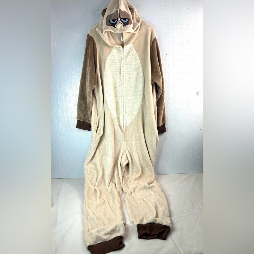 GrumpyCat 3X Cosplay Fleece Zip Front Costume Sleepwear